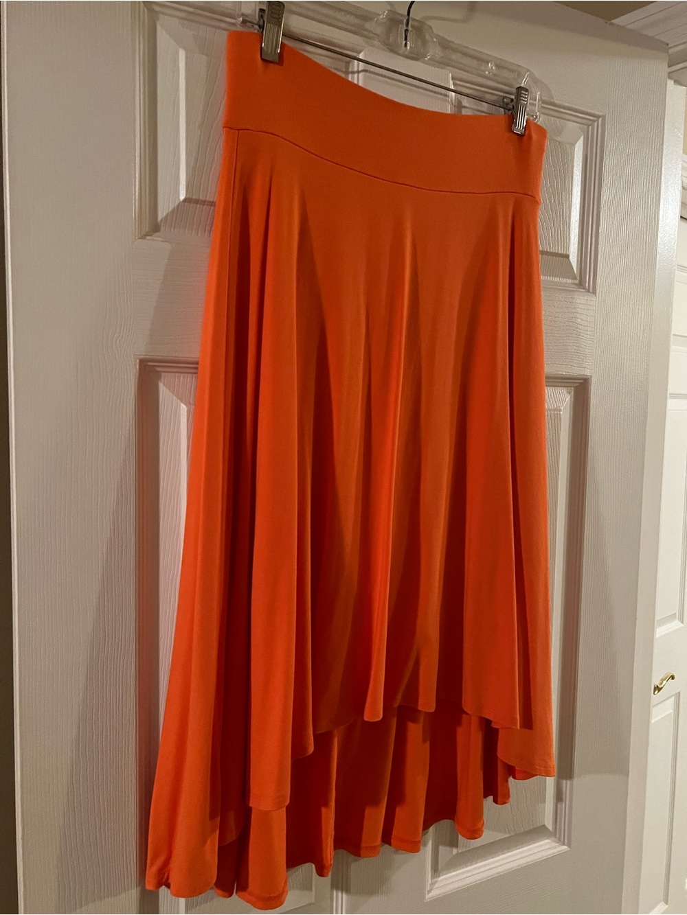 Ann Taylor Bright Orange High-Low Flowy Skirt